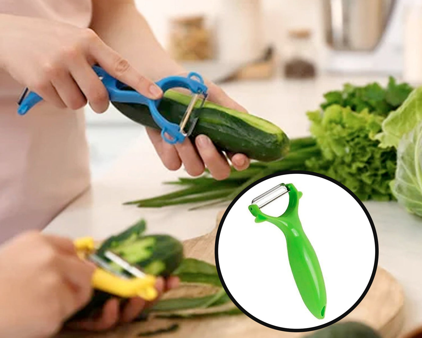 Sharp and durable kitchen peeler for peeling vegetables and fruits with ease.