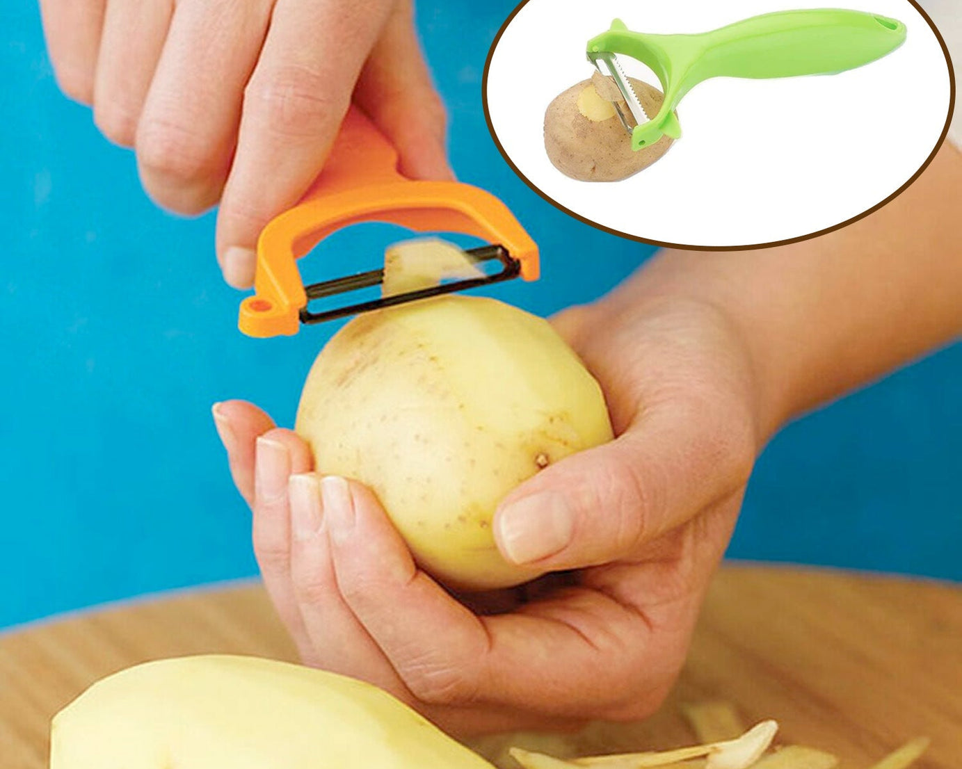 High-quality stainless steel peeler for effortless peeling of fruits and vegetables.