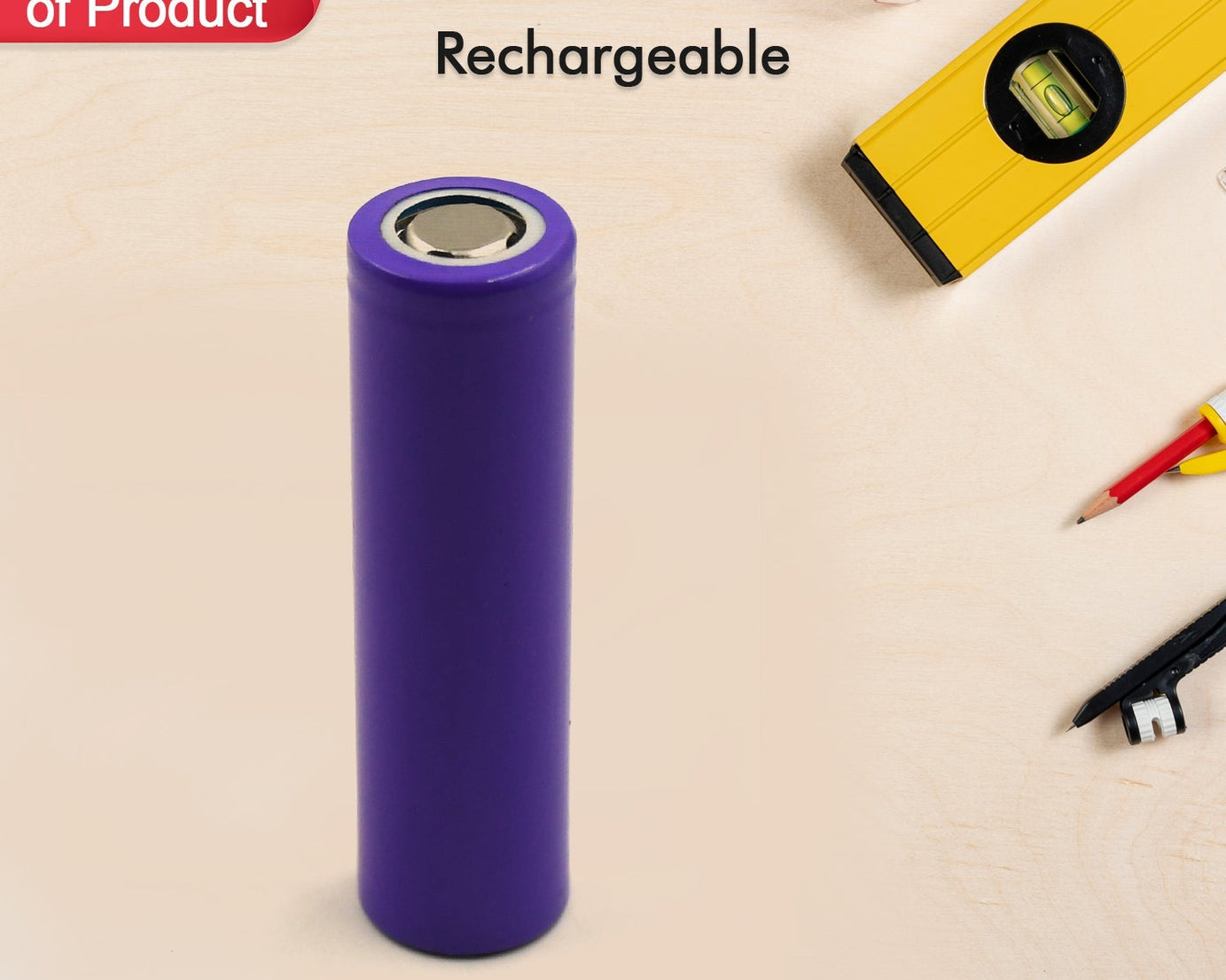 High-Capacity Released Rechargeable Batteries 3.7V 1200Mah Flat Top Lithium Rechargeable Battery (1pc)