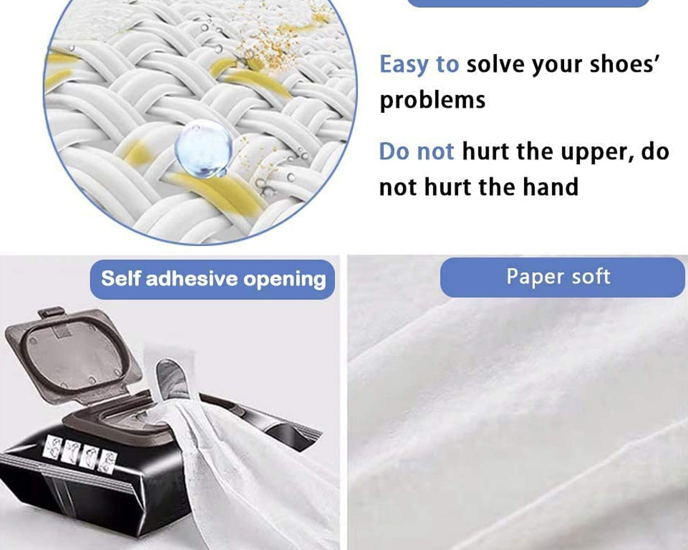 Shoe Cleaning Wet Wipes (80 Pack) - Travel Friendly!