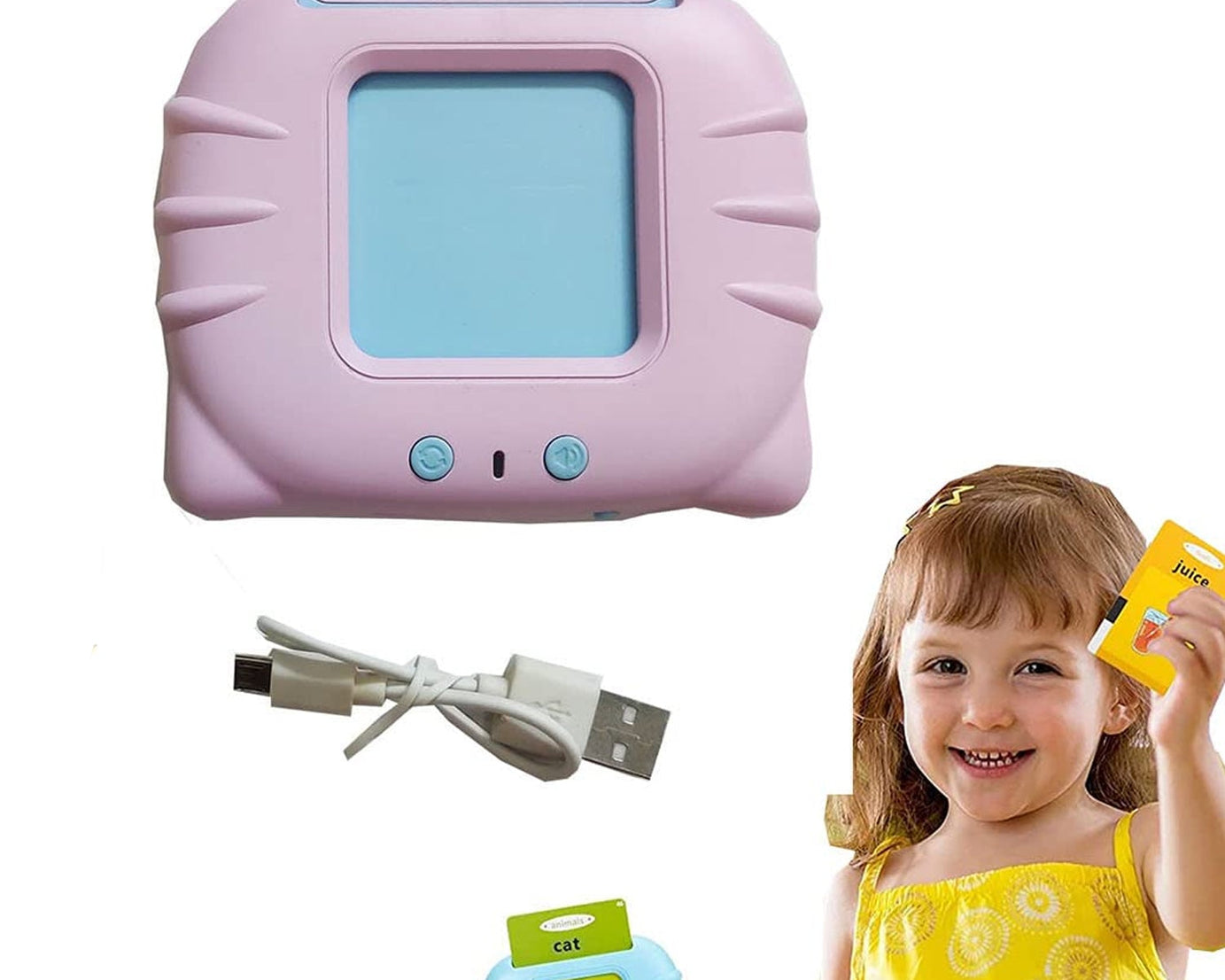 Preschool Learning Toys Flash Cards for Small Kids Educational Toys English Words Learning Machine for Kids with 224 Words, Birthday Gift for Kids Intelligent Electric Kids Language Card (1 Set)