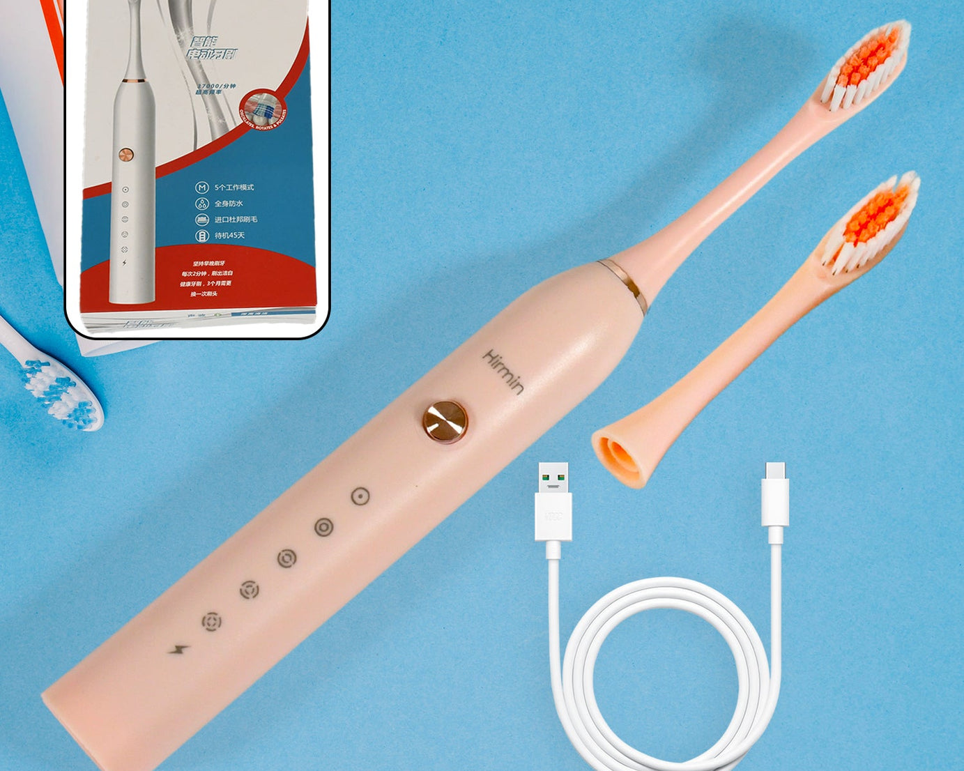 ELECTRIC TOOTHBRUSH FOR ADULTS AND TEENS, ELECTRIC TOOTHBRUSH DEEP CLEANSING TOOTHBRUSH WITH EXTRA BRUSH HEADS