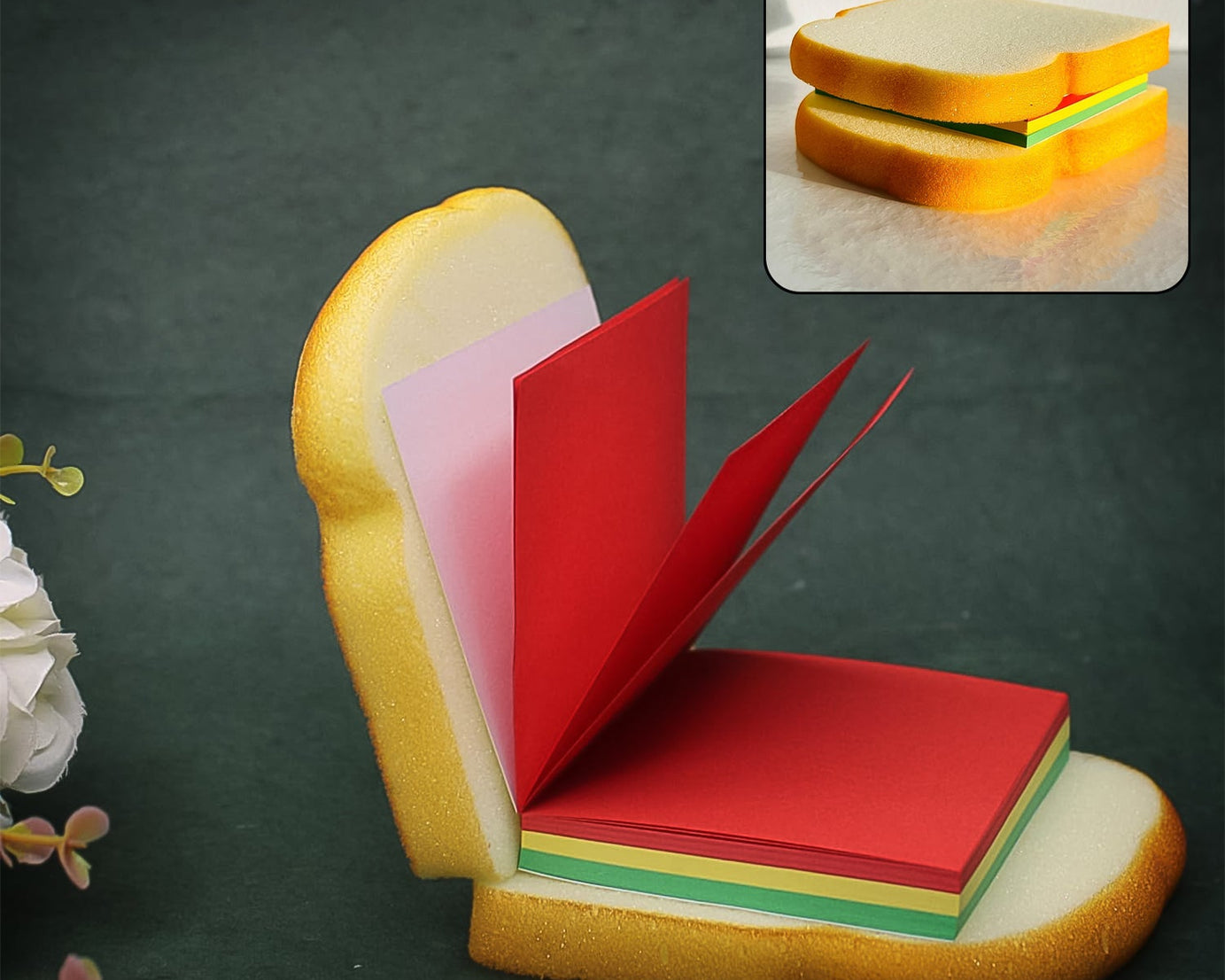 Sandwich Shaped Notepad  /  Sticky Notes  /  Memo Pads, Unique Mini Notes (Multicolor)