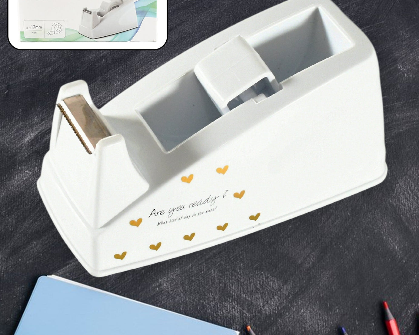 Plastic Tape Dispenser Cutter for Home Office use, Tape Dispenser for Stationary, Tape Cutter Packaging Tape School Supplies (1 pc / 325 Gm)