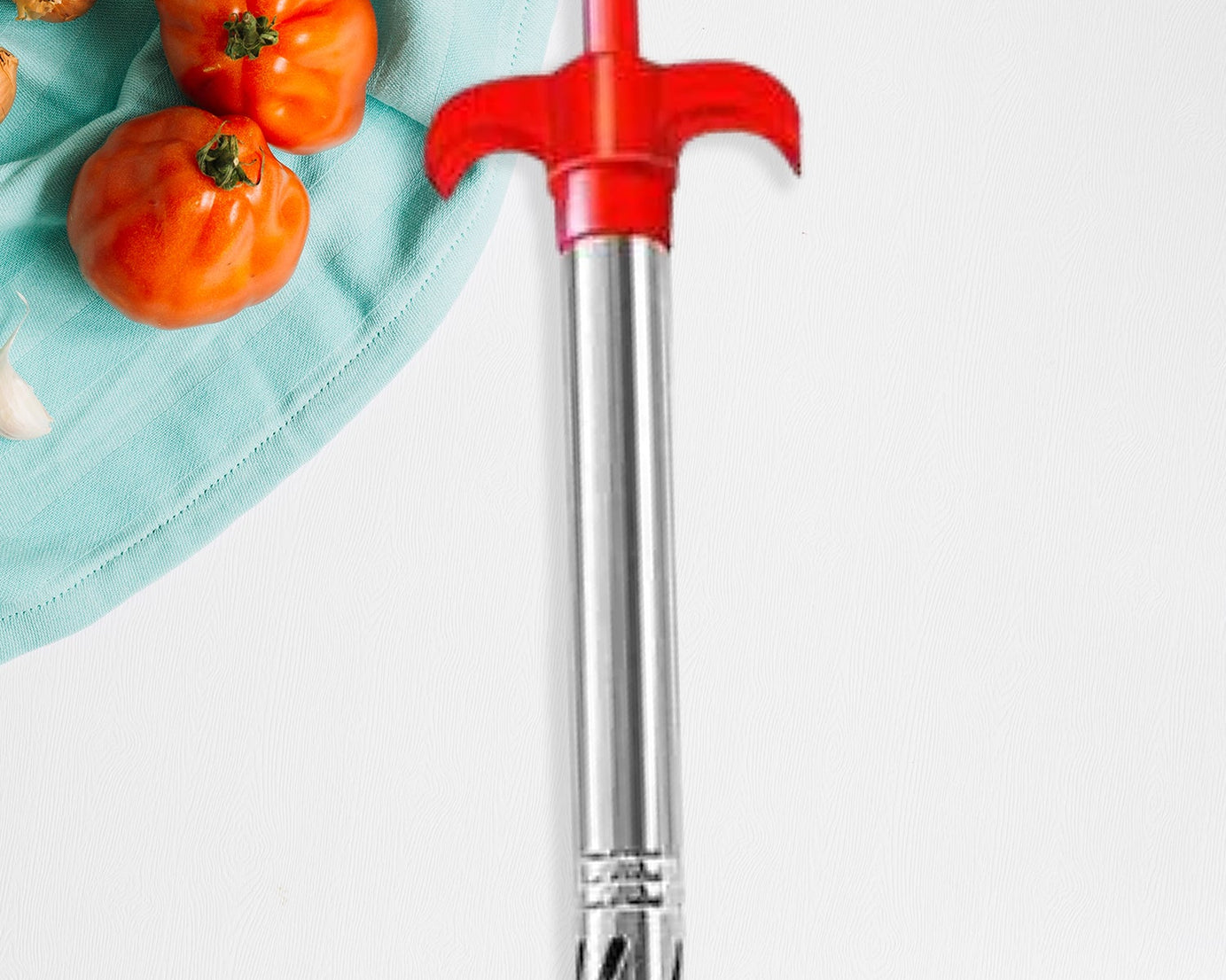 Durable stainless steel lighter for easy gas stove ignition in the kitchen.