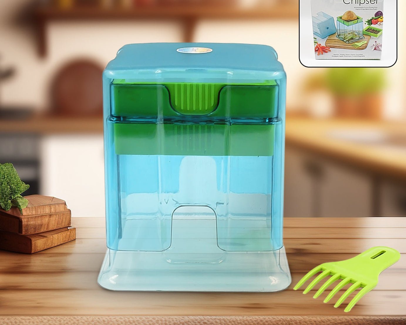 2 in 1 Potato Chipser / Slicer French Fries Maker Finger Chips | Plastic | Two Blades Finger Chips Cutter for Kitchen Accessory Vegetable Fruit Slicer (1 Pc) 