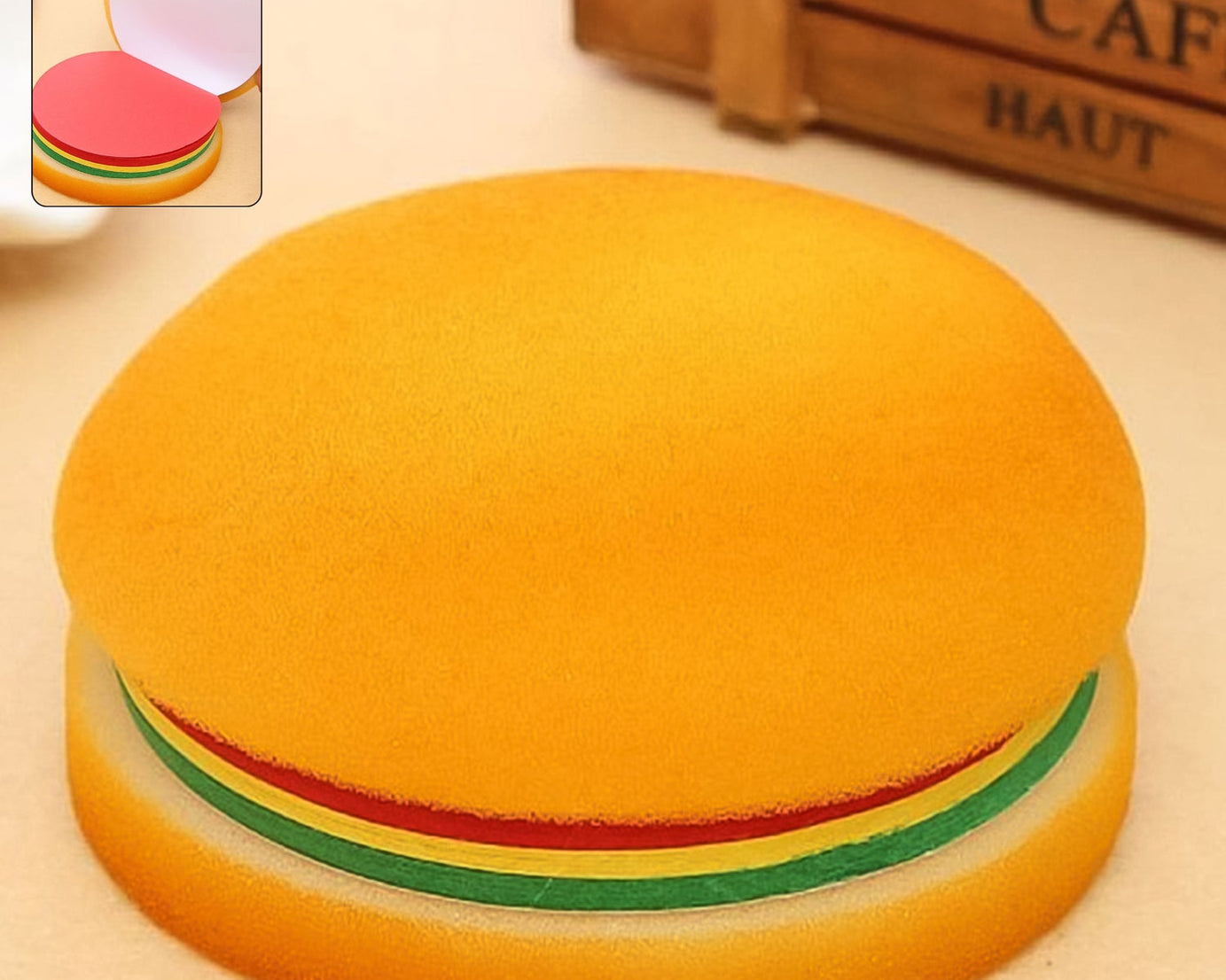 Burger Shaped Notepad  /  Sticky Notes  /  Memo Pads, Unique Mini Notes (Multicolor)
