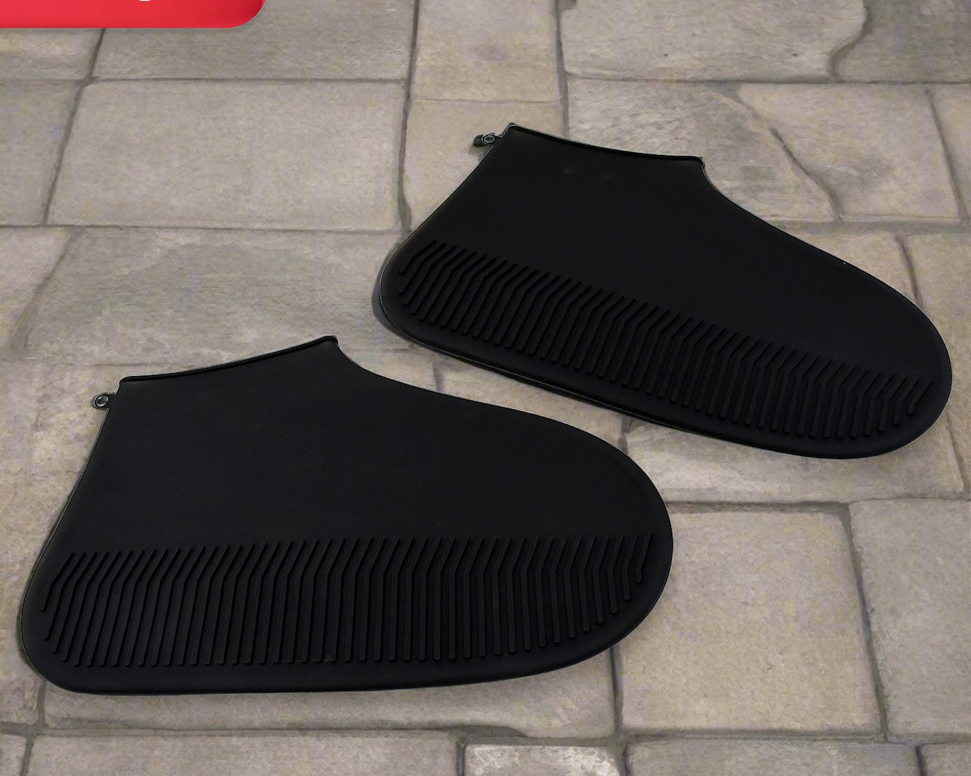 17984 Non-Slip Silicone Rain Reusable Anti skid Waterproof Fordable Boot Shoe Cover (Large Size / 1 Pair / Black)