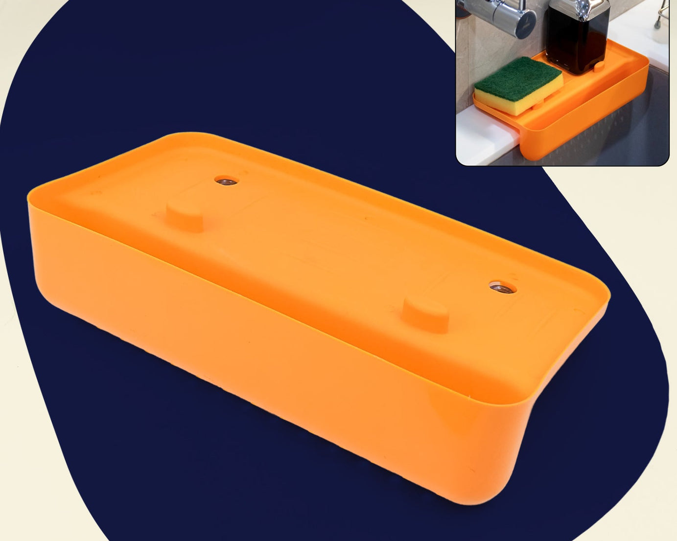 MULTI FUNCTIONAL DRAINER SHELF SINK STORAGE HOLDER Sink Colander Strainer Basket (1 Pc)