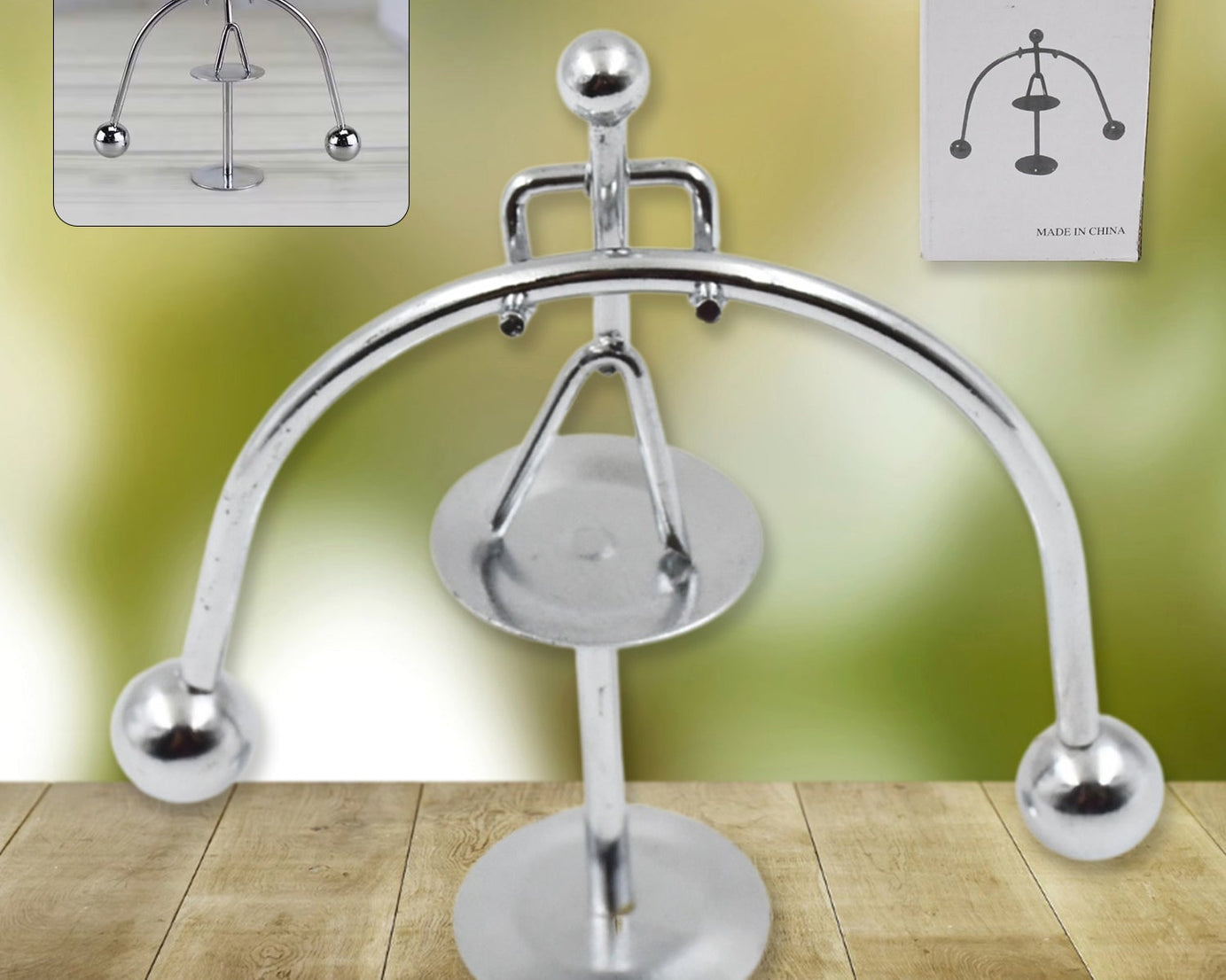 Mini Steel Balance Toy (1 Pc): Desk Decor, Perpetual Motion, Physics Toy