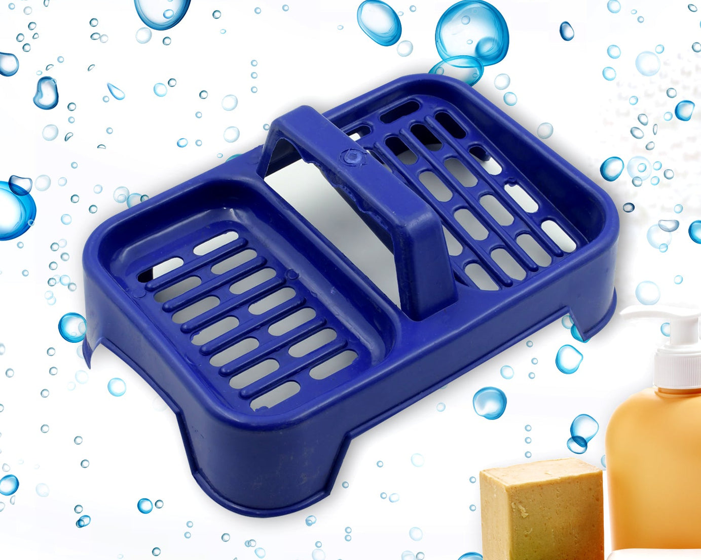 8729 2in1 Plastic Soap Case / Soap Dish / Soap Stand, 2 Section Plastic Soap Case Soap Holder Soap Dish For Bathroom Kitchen Sink (1 Pc / Multicolor )