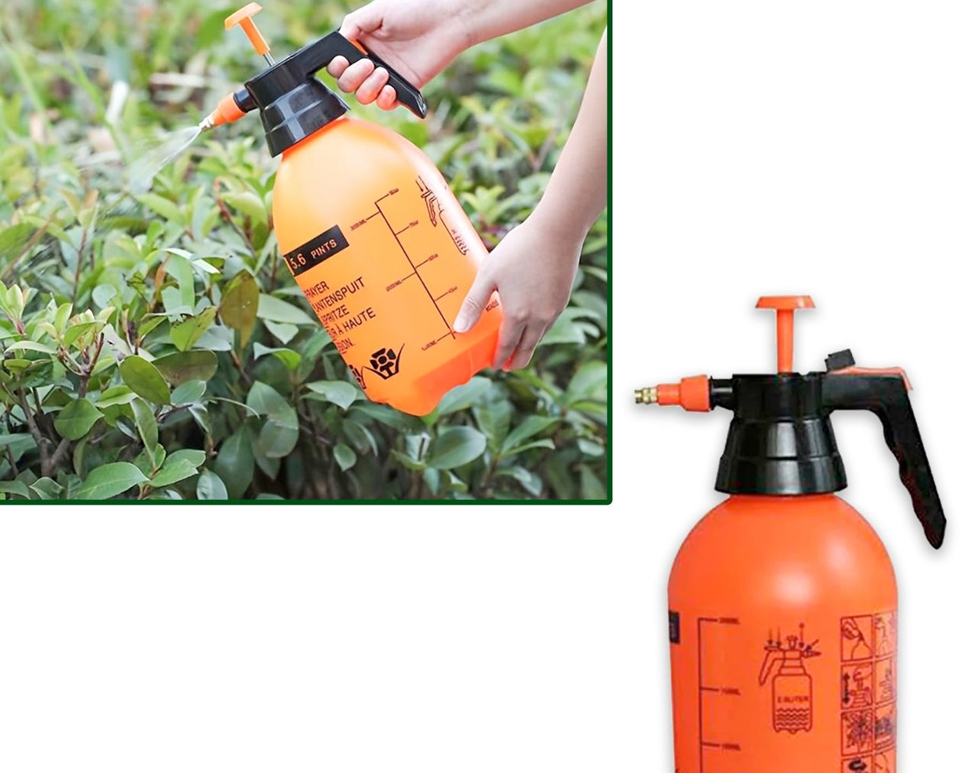Hand-held pump sprayer for garden