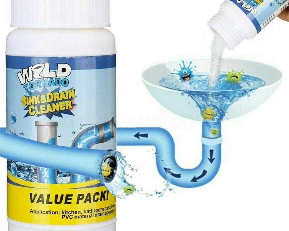 Powerful Sink and Drain Cleaner, Portable Powder Cleaning Tool Super Clog Remover Chemical Powder Agent for Kitchen Toilet Pipe Dredging (110 Gm)