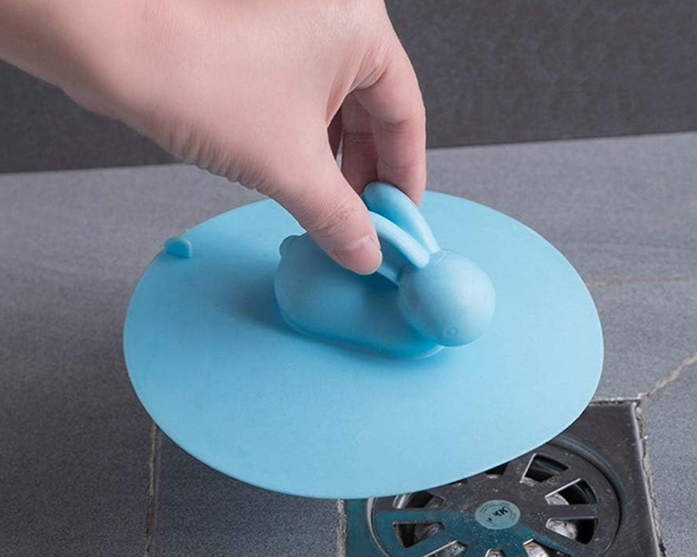 0826 Drain Cover, Water Stopper, Tank Stopper, Rabbit Silicone, Odor Resistant, Drain Lid Shower Drain Cover Shower Plughole Cover Sink Strainer Silicone Bath Drain Cover Kitchen Sink Accessories Bathtub Kitchen Bathroom (1 Pc )