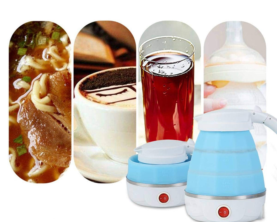 Silicone Foldable Collapsible Electric Water Kettle Camping Boiler