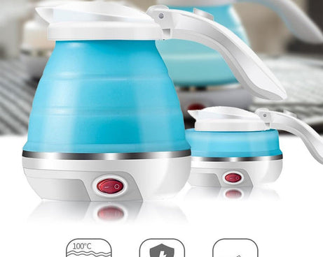 Silicone Foldable Collapsible Electric Water Kettle Camping Boiler