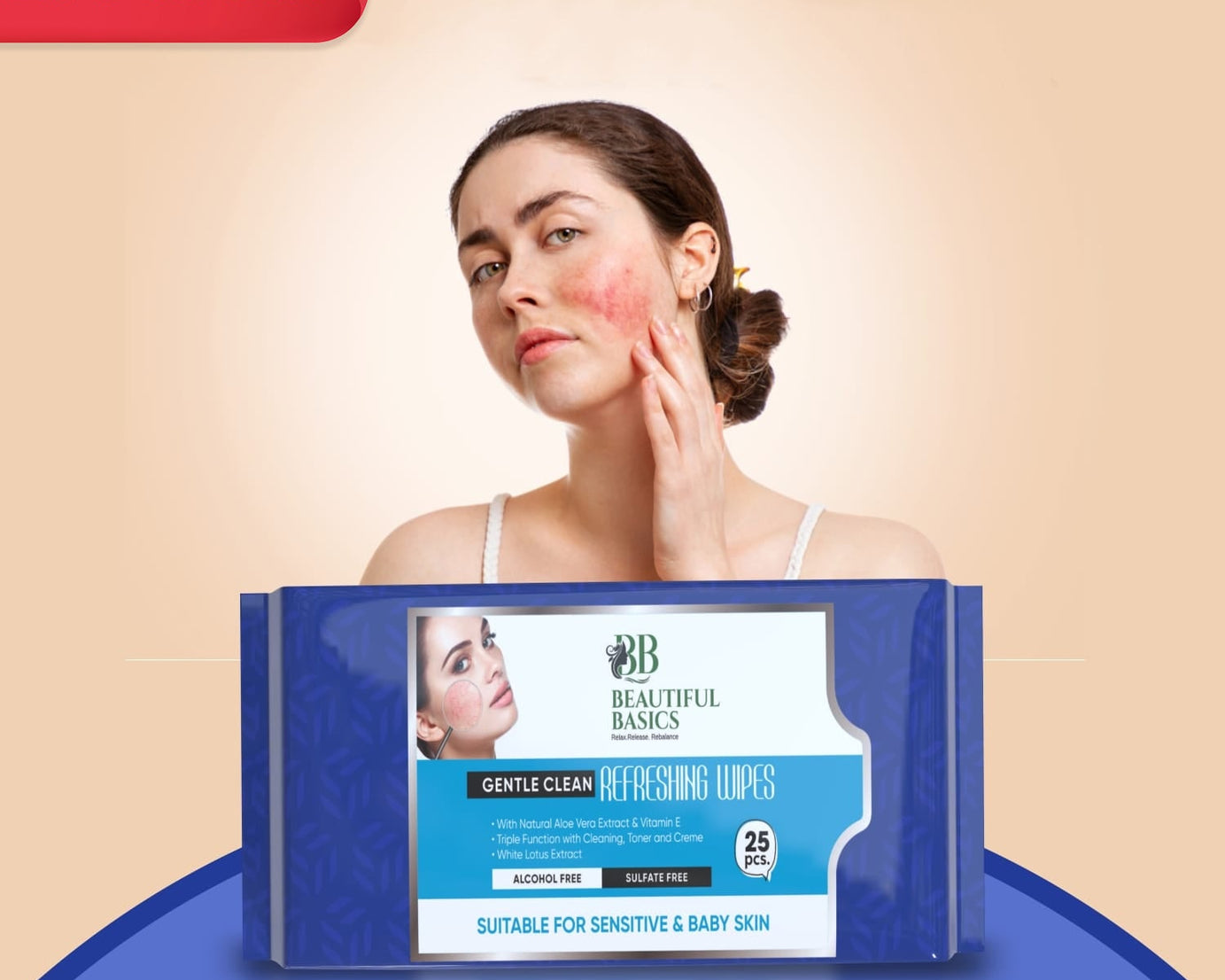 Refreshing Wet Wipes for Face | Facial Cleansing | Refreshing & Skin Hydration| Soothing for skin | pH Balance & Alcohol Free | Nourishing with Fruit extract | 25 Wipes