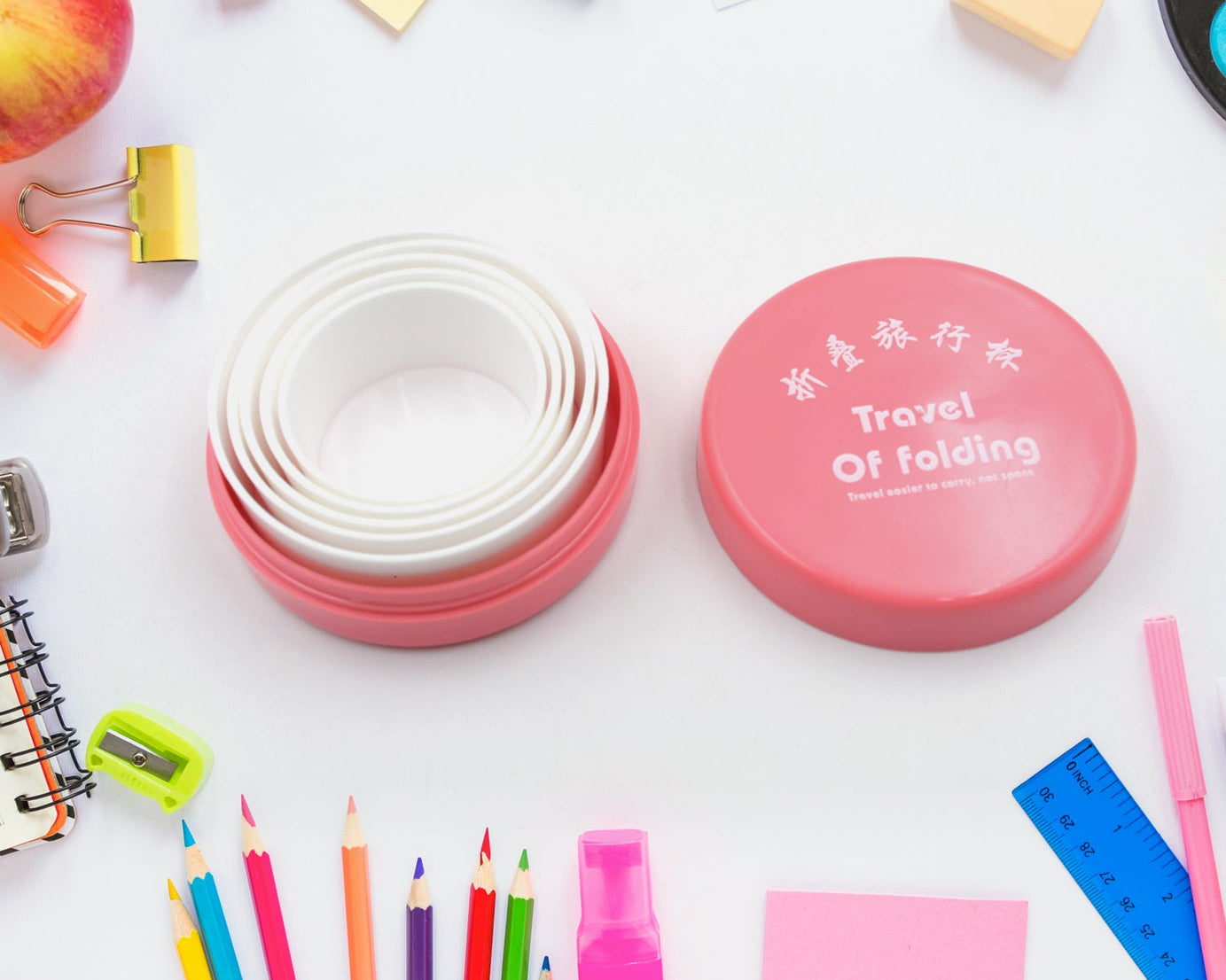 Portable Travelling Cup / Tumbler With Lid Folding / Pocket Glass (Pack of 1)